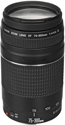 Canon EF 75-300mm f/4-5.6 III Objetivo zoom telefoto para cámaras Canon SLR, 6473A003 (Reacondicionado)