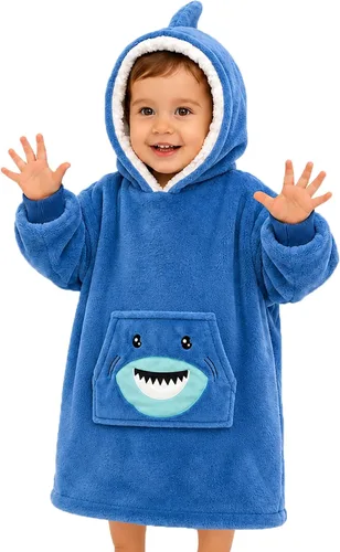 Manta para niños de 3 a 10 años, divertida manta con capucha para niños, sudadera con capucha, sudadera cómoda de gran tamaño para niños, niñas,