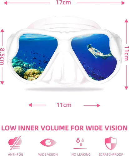Miniatura 2 de Máscara de snorkel para natación Keary, máscara de buceo para adultos hombres mujeres jóvenes, gafas de natación antiniebla con vista clara de 180°