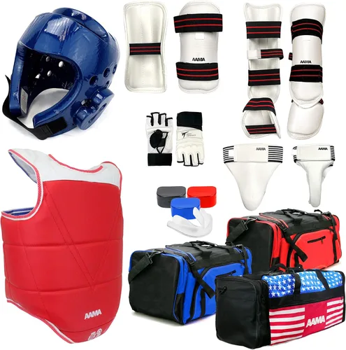 Miniatura 3 de AAMA Juego completo de equipos de protección de combate de Taekwondo - Personalizable
