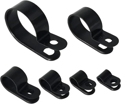 Miniatura 9 de Abrazadera para cable tipo R, abrazadera de cable de 1/2 pulgada, clips de sujeción de cable de montaje de tornillo de nailon con tornillos