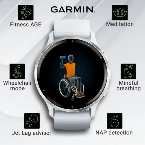 Miniatura 4 de Garmin Venu 3 Reloj inteligente GPS con pantalla AMOLED de 45 mm, funciones avanzadas de salud y fitness, hasta 14 días de batería, paquete
