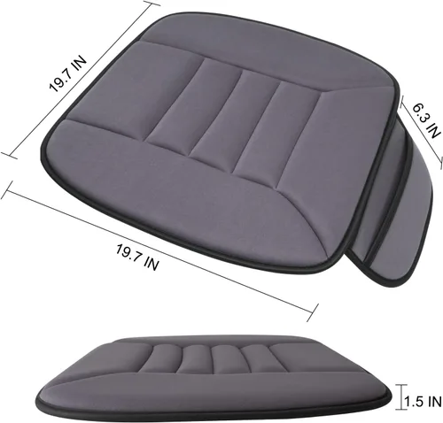 Miniatura 5 de Lofty Aim Cojín de asiento de automóvil de alta calidad, cojín para el conductor con espuma viscoelástica cómoda y parte inferior de goma 2-Gris