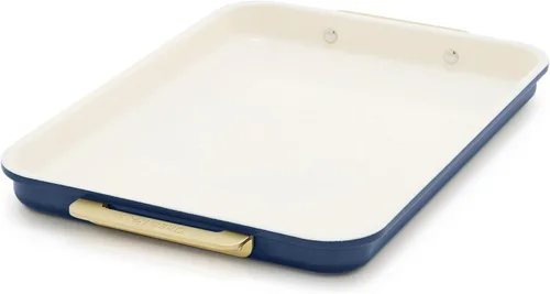Miniatura 17 de GreenPan Bakeware - Bandeja cuarto de hoja de 13" x 9" pulgadas, bandeja antiadherente de cerámica para hornear, libre de PFAS y BPA, asas doradas