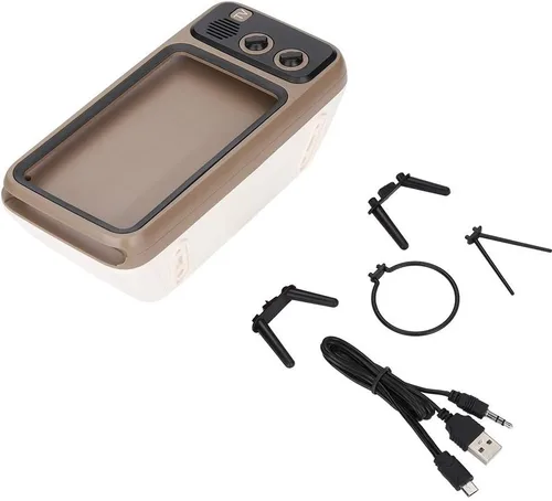 Miniatura 8 de Ciglow Altavoz Bluetooth, altavoz Bluetooth estéreo retro HD portátil para TV para teléfono móvil de 6 pulgadas (gris)