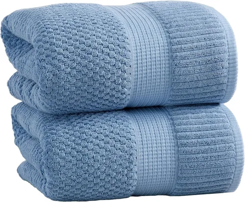 Miniatura 29 de NY Loft Juego de 4 toallas de baño 100% algodón, supersuaves y absorbentes, de secado rápido, 30 x 52 pulgadas, algodón texturizado y duradero