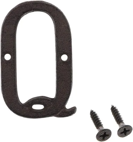 Miniatura 20 de Número de dirección de 3 pulgadas, números de casa para exterior, decoración de buzón de puerta de jardín de metal de hierro fundido con tornillos, 0