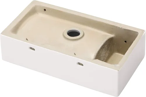 Miniatura 5 de Fregadero rectangular pequeño de 18 x 10 pulgadas, fregadero rectangular de cerámica de porcelana blanca con orificio de grifo único para colgar