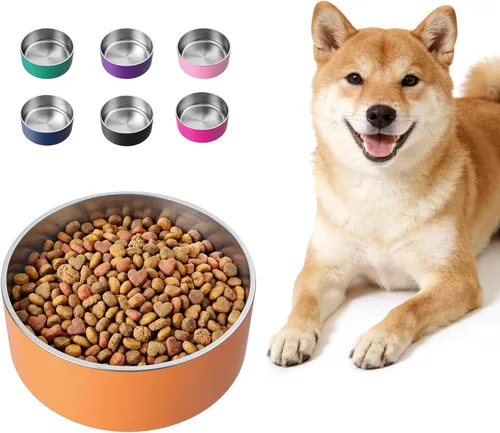 Miniatura 10 de LIHONG Cuencos de acero inoxidable para perros de tamaño pequeño y mediano, antideslizantes, Cuenco para perros aislado, Cuenco para mascotas