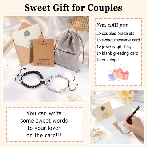 Miniatura 5 de PINKDODO I Love You Bracelet Gifts Couples Bracelets Valentines' Day Christmas Anniversary Birthday Gifts for Boyfriend Girlfriend Women Men