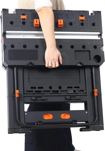 Miniatura 8 de Mesa de trabajo plegable 2 en 1 y caballete, 31" Ancho x 25" Profundidad x 28" Altura Configuración fácil Banco de trabajo portátil, mesa de trabajo