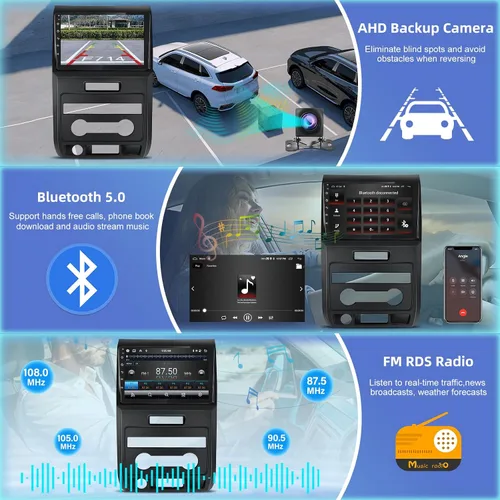 Miniatura 7 de [4G+64G] Radio de coche de 8 núcleos para Ford F150 2009 2010 2011 2012 - Android 13 pantalla táctil F-150 estéreo, DSP 32 EQ/IPS/Carplay/Android