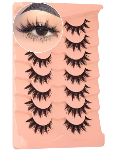 Miniatura 9 de Pestañas rusas de tira, pestañas de ojo de gato, extensión de pestañas, pestañas de zorro, visón falso, aspecto natural, pestañas de 20 mm, pestañas