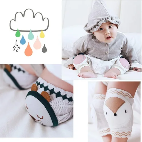 Miniatura 6 de Protectores de rodilla para gatear, unisex para bebés, antideslizantes, rodilleras para niños pequeños, cubierta protectora de seguridad Amarillo