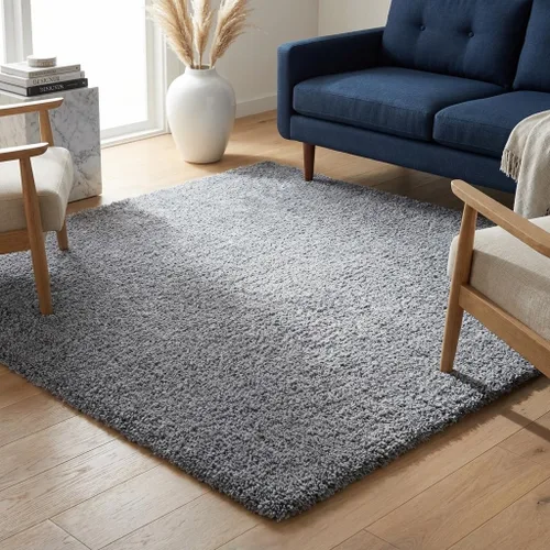 Miniatura 34 de Unique Loom Davos Shag Collection - Alfombra de área, color liso (4 pies 1 pulgada x 6 pies 1 pulgada, rectangular, color pimienta)
