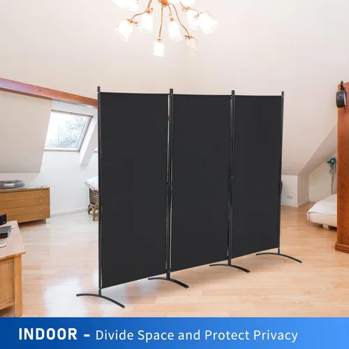 Miniatura 2 de Divisor de habitación portátil de 3 paneles, pantalla de privacidad plegable de 6 pies, separador de habitación independiente para oficina
