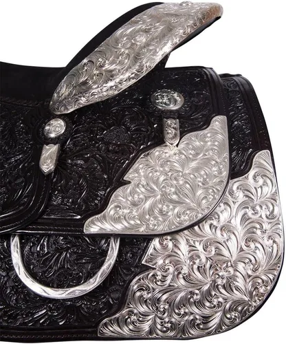 Miniatura 4 de Billy Royal Sedona Western Show Sillín Ideal para caballos de respaldo más corto Calidad hecha a mano Chapado en plata de ley Garantiza