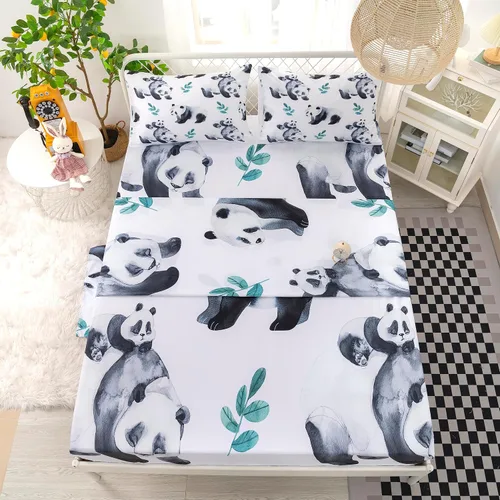 Miniatura 3 de CVHOUSE Panda - Juego de sábanas bajeras de tamaño individual, juego de ropa de cama para niños y niñas, bonito juego de sábanas, 1 sábana encimera