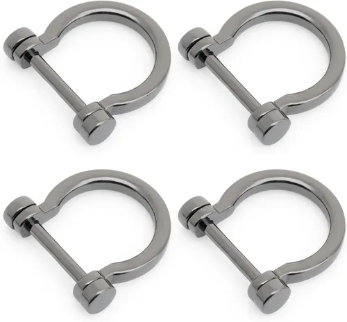 Miniatura 9 de CRAFTMEMORE Anillos en D atornillados con grillete de herradura anillo D DIY llavero monedero accesorio para correa de 3/4 pulgadas, 4 piezas