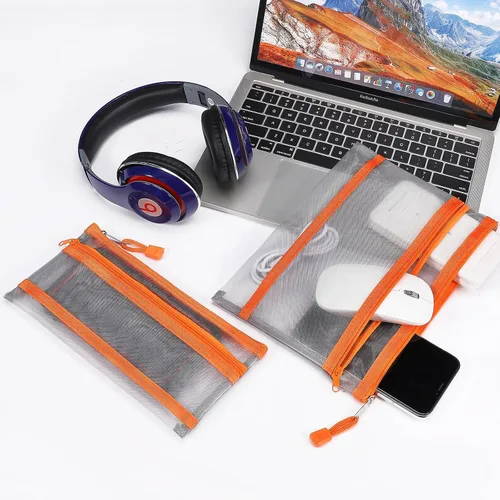 Miniatura 5 de 12 bolsas de malla de nailon con cremallera, bolsas de malla para cosméticos, bolsas de maquillaje, estuche de lápices, bolsas de viaje multiusos 2