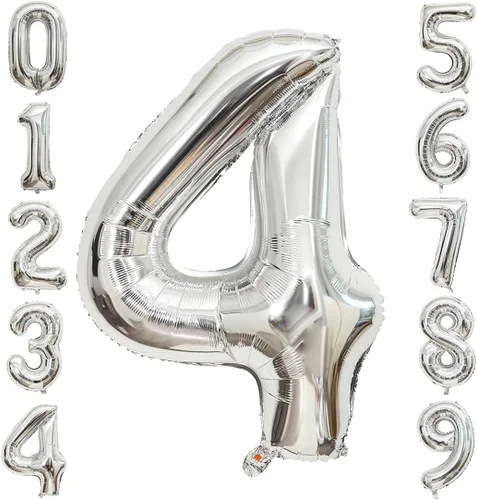 Miniatura 22 de Globos de 0 números plateados 0 globos de número 40 pulgadas número 0 globos de aluminio Mylar
