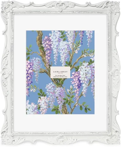 Miniatura 8 de Laura Ashley - Marco de fotos de 5 x 7 pulgadas, de resina texturizada y elaborada a mano, con caballete y gancho para mesa y pared, con diseño Negro