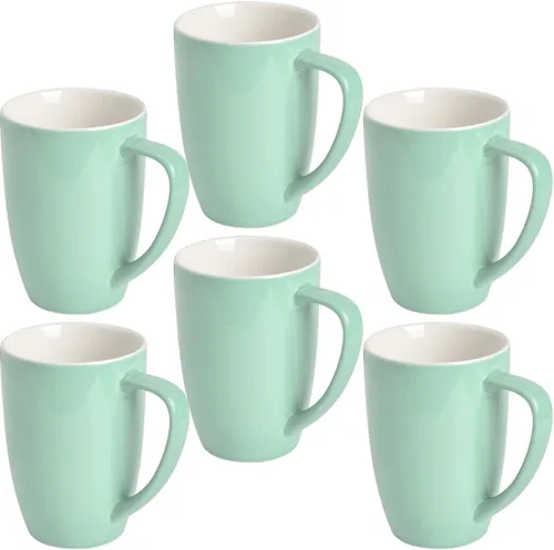 Miniatura 16 de homEdge Juego de tazas de porcelana, taza de 16 onzas para té, latte, moca, chocolate caliente, juego de 6, colores surtidos
