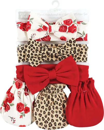 Miniatura 54 de Hudson Baby Conjunto de diadema de algodón y manoplas para rascar para bebé