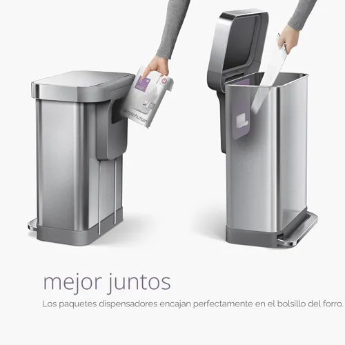 Miniatura 6 de simplehuman Code M - 100 forros de ajuste personalizado, bolsas de basura de cocina con cordón, dispensador uno por uno sin desorden, extra grueso