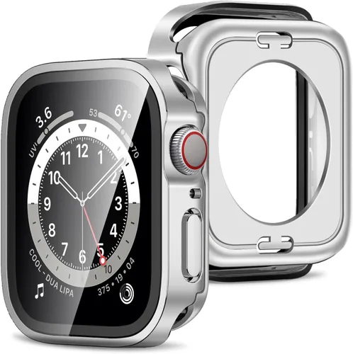 Miniatura 33 de Amizee Estuche 2 en 1 [Paquete de 2] Compatible con Apple Watch Series 9/8/ 7 de 45 mm con Protector de Pantalla Integrado, Cubierta Protectora