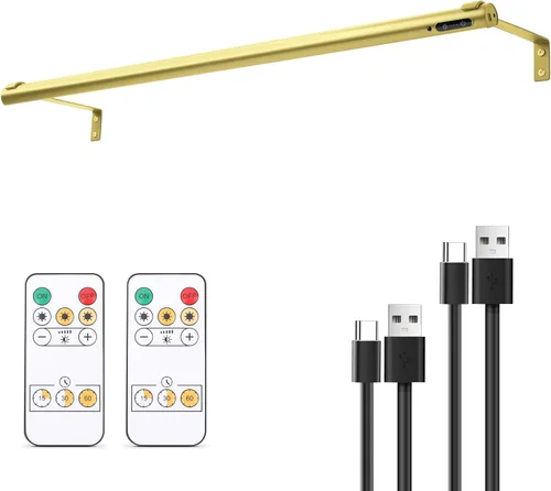 Miniatura 8 de Luz de imagen a pilas inalámbrica, luz de exhibición de pintura recargable/con enchufe de 31.5 pulgadas, luces de pared con control remoto con tres