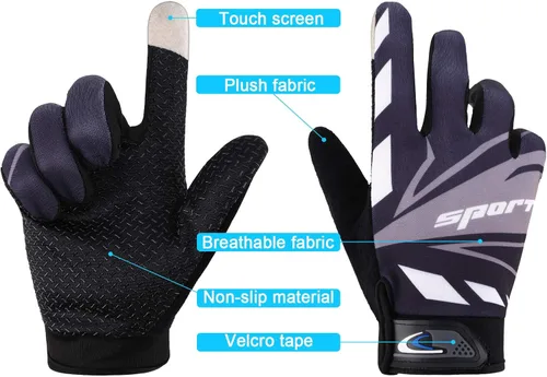 Miniatura 3 de Accmor Guantes para Pantalla Táctil para Ciclismo - Tamaño Grande para Niños, Deporte para Hombres, Mujeres, Adolescentes, Pesca, Respirables