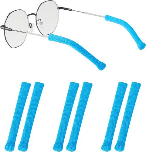 Miniatura 10 de Cojín de oreja para lentes de longitud más larga con algodón de punto suave, agarre elástico antideslizante para gafas, puntas de patillas de lentes