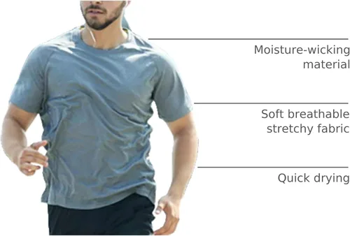 Miniatura 18 de Camisetas de entrenamiento para hombre, de manga corta, de secado rápido, atlético, gimnasio, activo, absorbe la humedad
