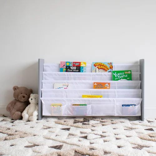 Miniatura 6 de Humble Crew Inspire - Estantería extragrande de 4 niveles para niños con 4 bolsillos frontales, organizador de estantería para niños pequeños