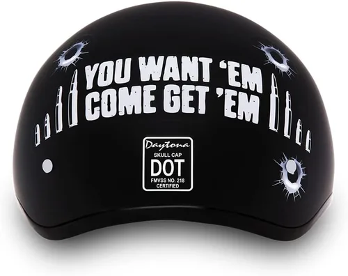 Miniatura 4 de Daytona Helmets - Medio casco de motocicleta con diseño de calavera y huesos cruzados – Aprobado DOT [Gráficos]
