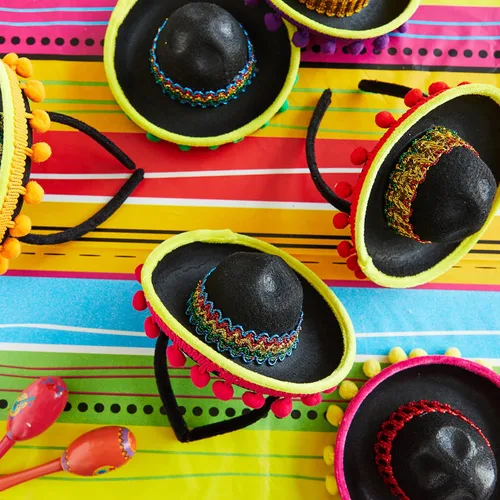Miniatura 2 de JOYIN - 6 diademas con sombrero de tela para fiesta del Cinco de Mayo, suministros para fiesta, sombreros de fiesta, decoraciones temáticas