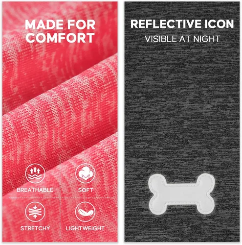 Miniatura 3 de KYEESE Paquete de 2 camisetas para perro con mangas, camisetas ligeras de protección solar para perros pequeños, transpirables para mascotas, ropa