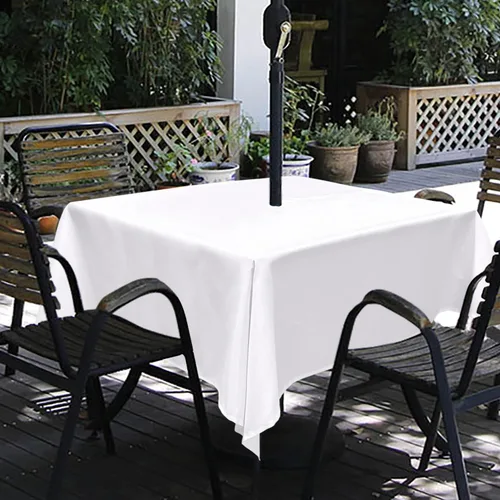 Miniatura 18 de Melaluxe - Mantel impermeable resistente a las manchas para exteriores con agujero para sombrillas y cremallera
