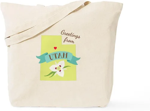Miniatura 16 de CafePress Utah UT - Bolsa de compras de lona beige natural reutilizable