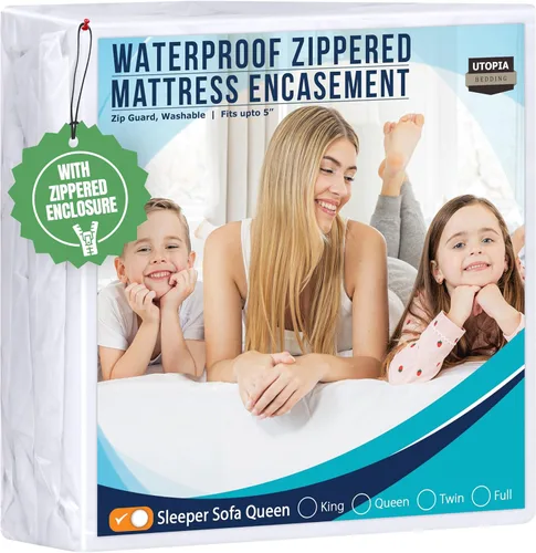 Miniatura 13 de Utopia Bedding - Protector de colchón impermeable tamaño Queen, con cierre, a prueba de chinches y ácaros, funda de colchón absorbente de seis lados