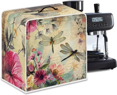 Miniatura 7 de DISNIMO Cubierta antipolvo para cafetera de mariposa azul, fundas para máquina de hacer café de cocina con mango superior, cubierta