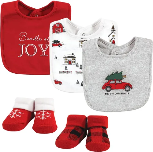 Miniatura 93 de Hudson Baby Conjunto de babero y calcetines unisex de algodón para bebé