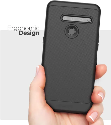 Miniatura 3 de ENCASED LG V50 ThinQ Case (Thin Armor) Slim Fit Flexible Grip Funda Teléfono - Negro