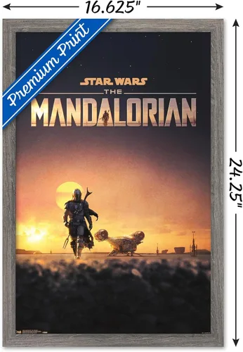 Miniatura 3 de Trends International Star Wars: The Mandalorian - Póster de pared de una hoja D23, 14.725 x 22.375 pulgadas, versión enmarcada de madera de granero