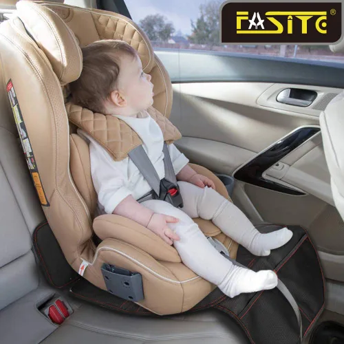 Miniatura 2 de Protector de asiento de coche para asientos de automóvil para bebés y niños, antideslizante, impermeable, con bolsillos de malla 2-Negro