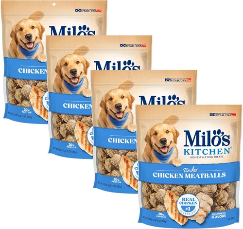 Miniatura 23 de Milo's Kitchen Homestyle - Golosinas para perros, rebanadas de salchicha de pollo y manzana, 18 onzas, altas en proteínas, sin sabores artificiales