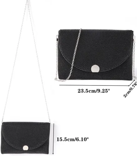 Miniatura 5 de AZWBAG Bolso de noche para mujer con diamantes de imitación brillantes