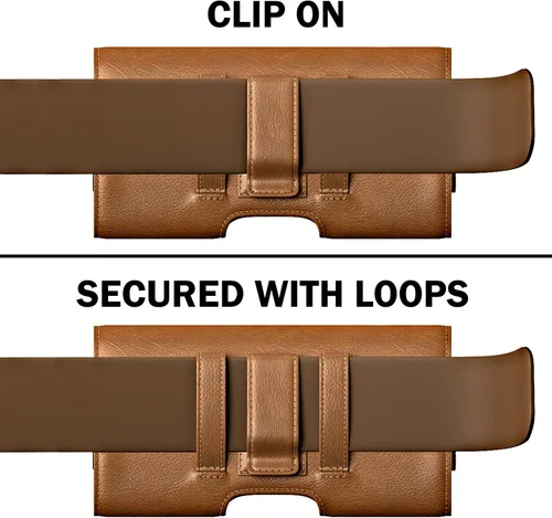 Miniatura 4 de PiTau Funda para iPhone 16, 16 Pro, 15, 14, 13, 12, Xs, X, 11, XR - Funda Premium para Teléfono Celular con Clip para Cinturón [Cierre Magnético]