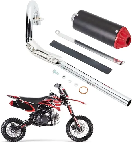 Miniatura 3 de Kit de montaje de tubo silenciador de escape de alto rendimiento de 28mm (1.102 in) para moto de cross/motocross CRF50 SSR